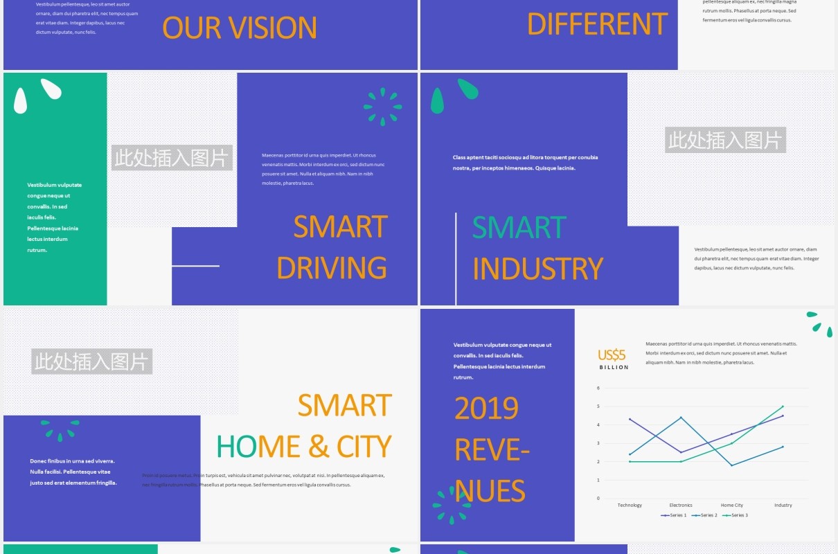 紫色简约技术公司宣传介绍PPT图片排版设计模板TEXICO - Technology Company Powerpoint Template