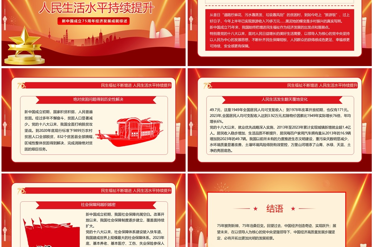 红色党政风奋进强国路阔步新征程国庆节专题课件PPT模板