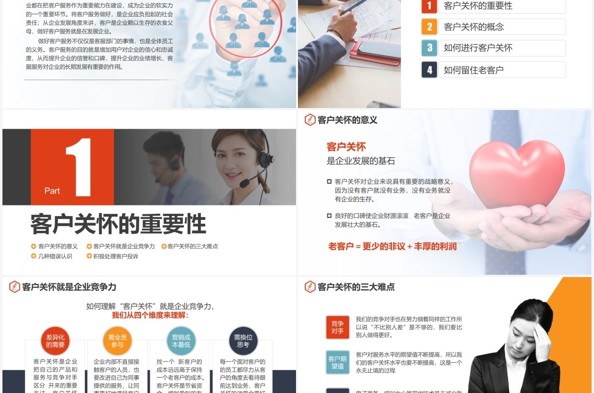 企业员工培训做好客户关怀改善客户服务关系管理PPT模板
