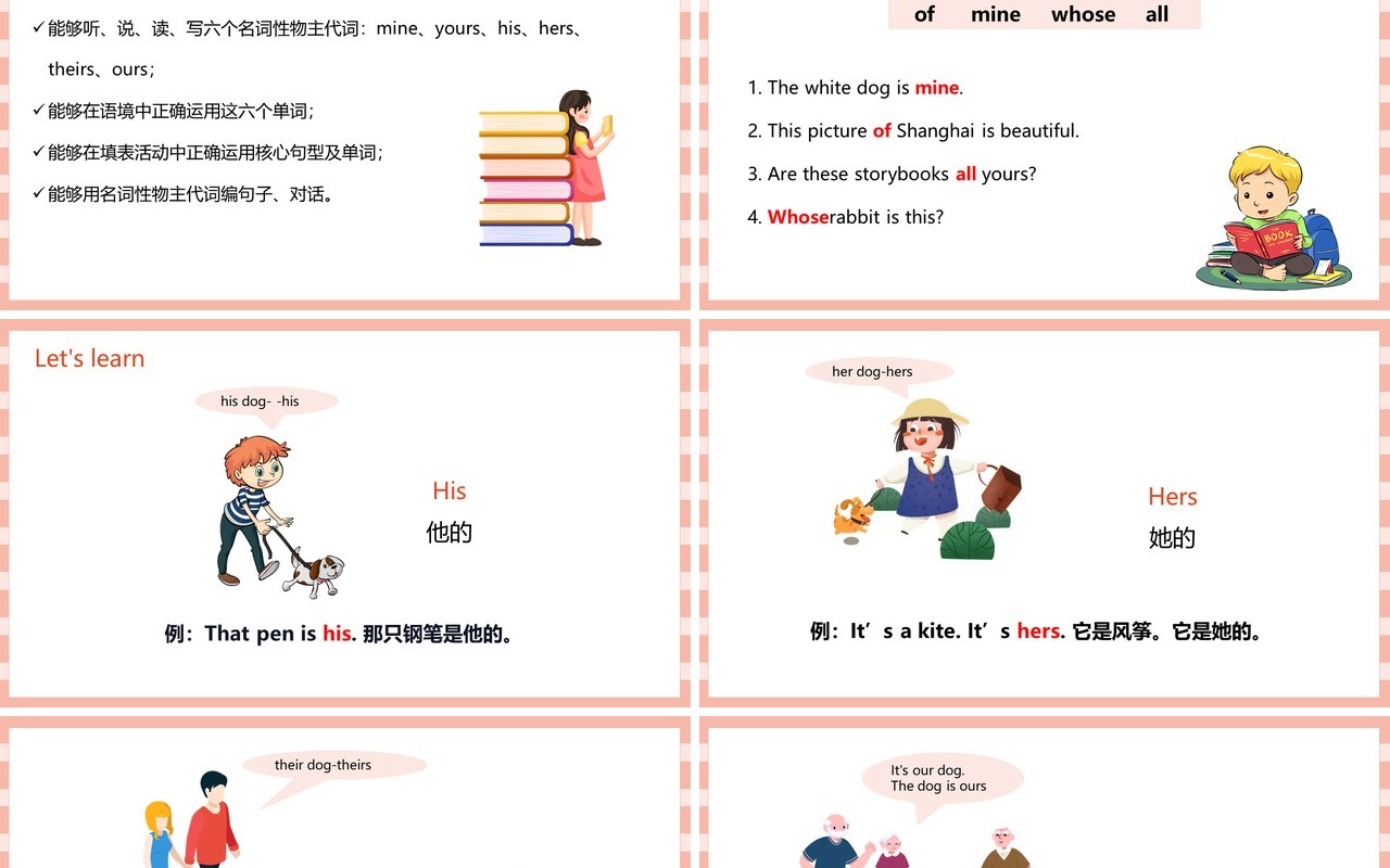 部编版五年级英语下册Whose dog is it第二课时PPT模板