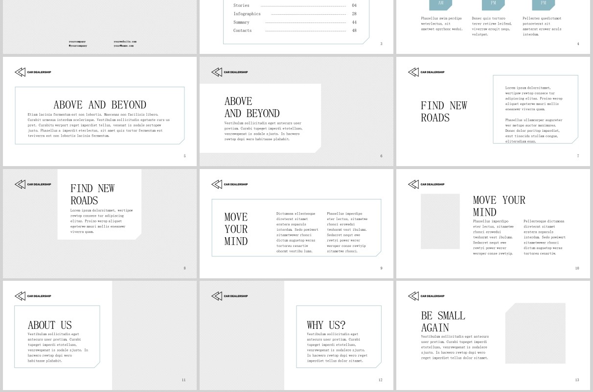 品牌汽车4S经销商代理公司PPT版式模板Car Dealership PowerPoint Presentation Template
