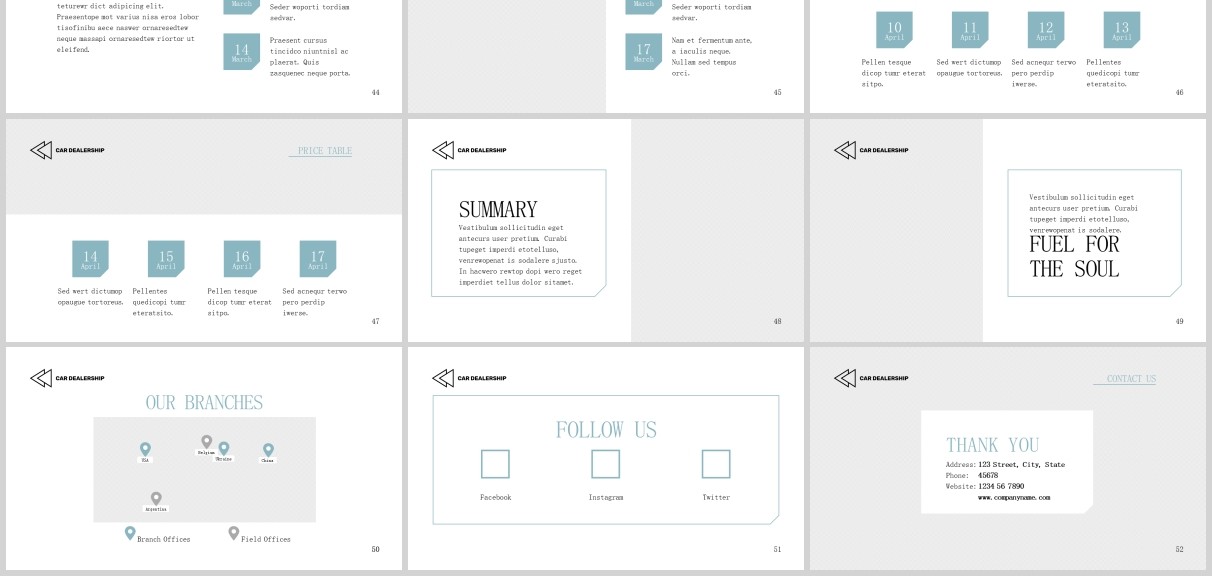 品牌汽车4S经销商代理公司PPT版式模板Car Dealership PowerPoint Presentation Template