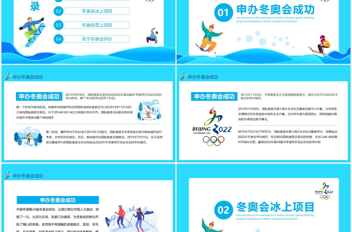 2022北京冬奥会申办项目评价介绍动态PPT