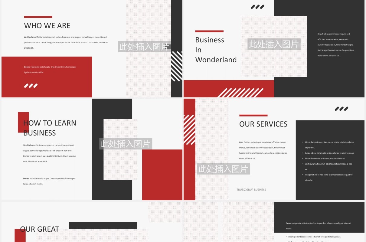 简约商务商业公司介绍图片排版设计PPT模板TRUBIZ - Business Powerpoint Template
