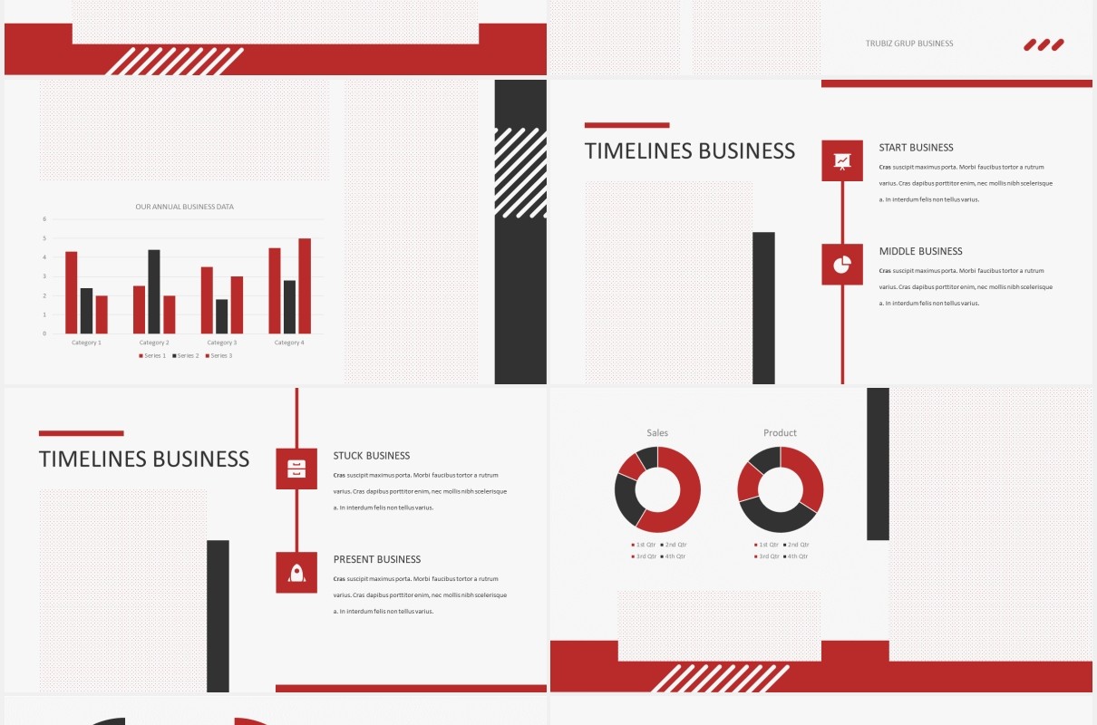 简约商务商业公司介绍图片排版设计PPT模板TRUBIZ - Business Powerpoint Template
