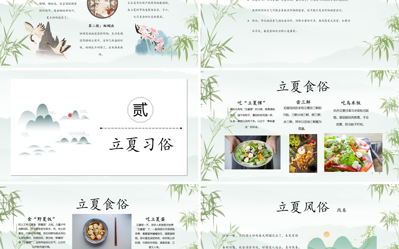 创意简约水墨风二十四节气立夏PPT模板