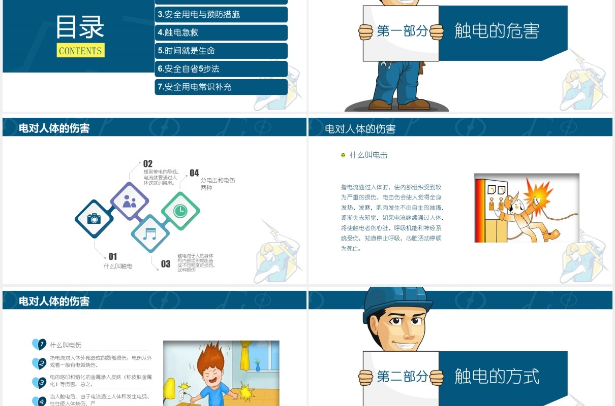 专业技术培训安全用电教育主题PPT演示模板