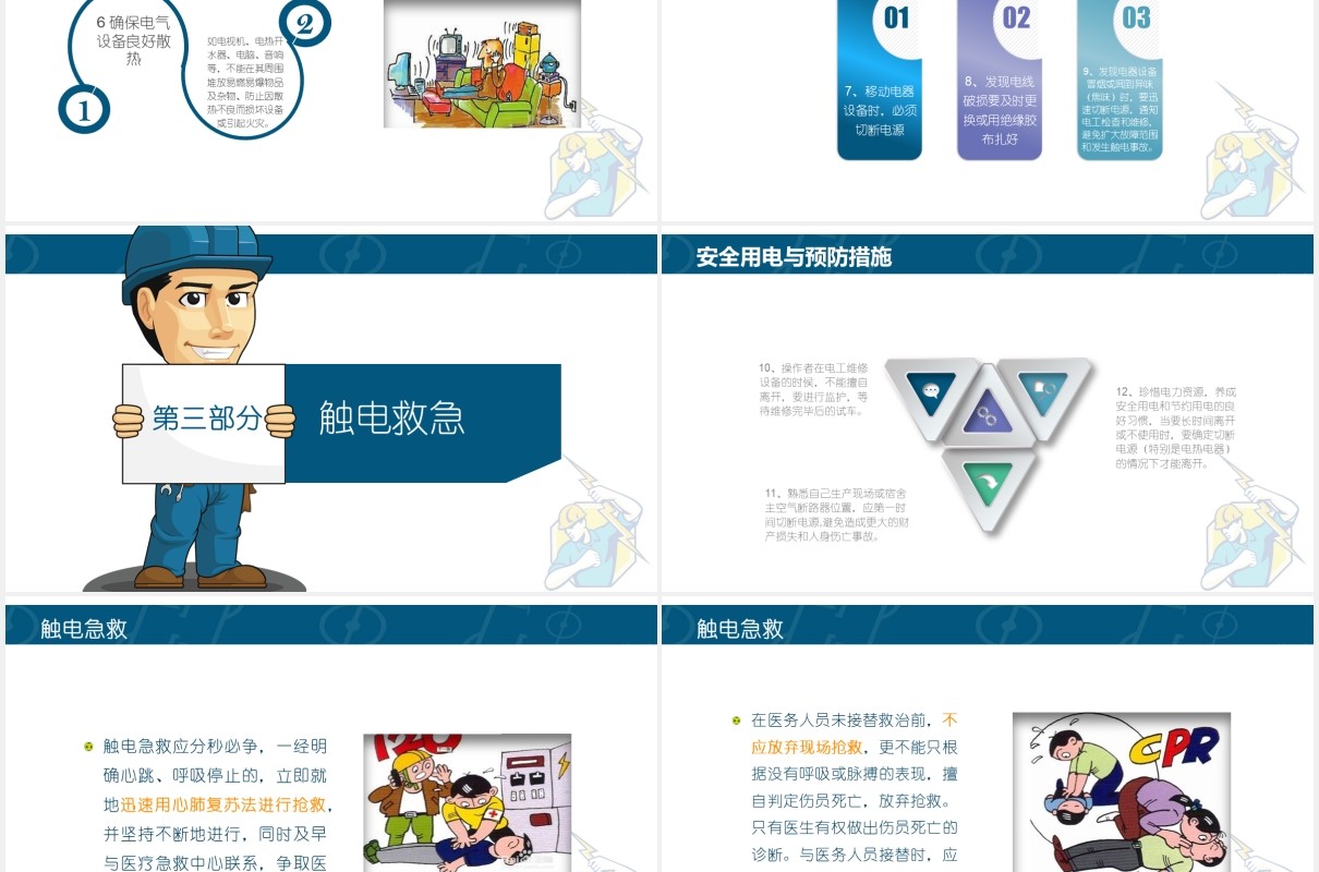 专业技术培训安全用电教育主题PPT演示模板