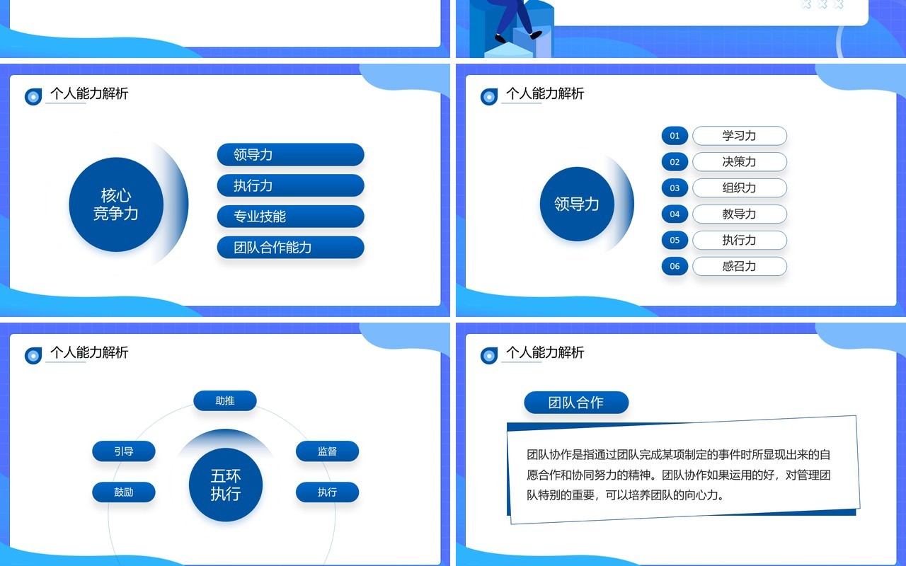 蓝紫色扁平化优秀员工竞选报告PPT模板