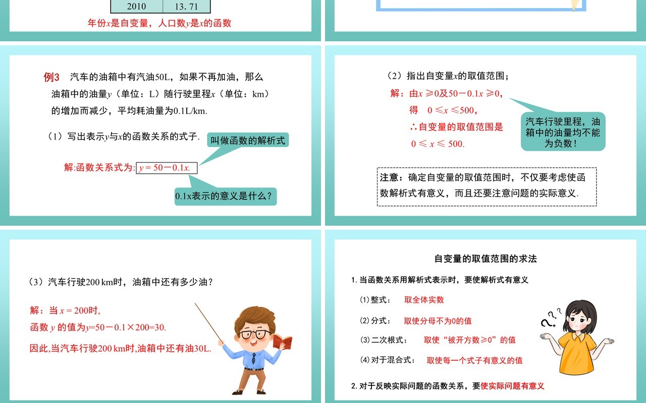 部编版八年级数学下册变量与函数课件PPT模板