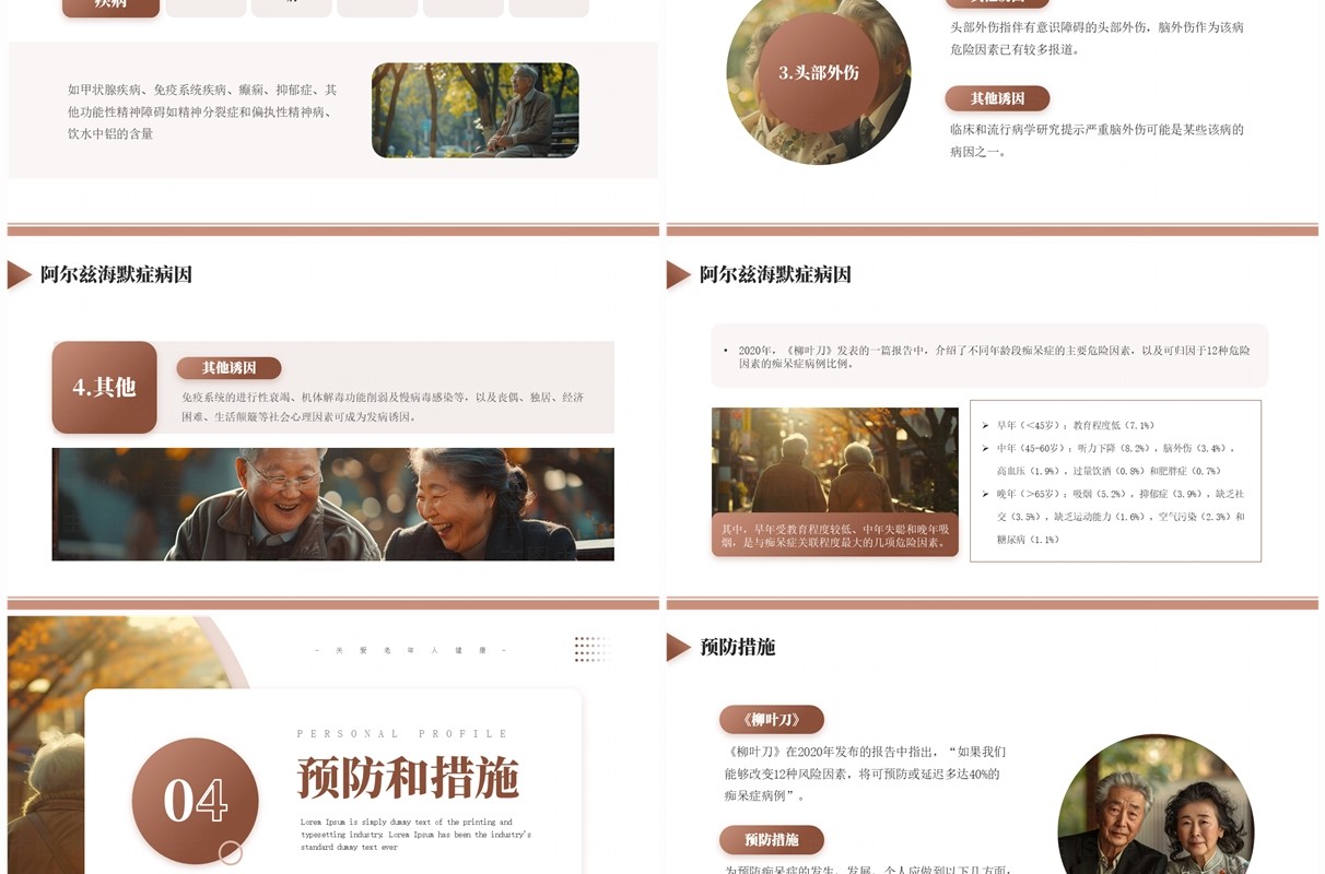 棕色简约风世界阿尔茨海默病日PPT模板