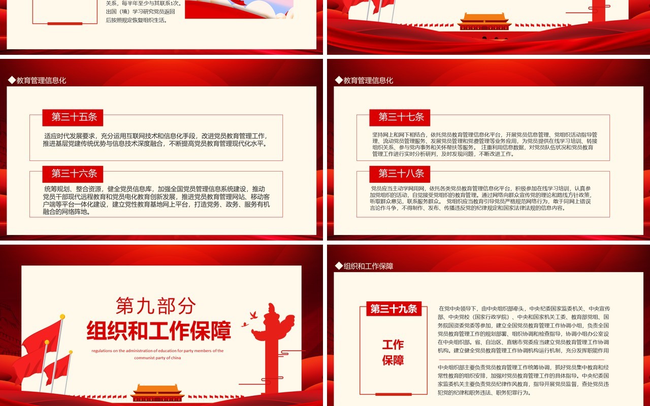 学习中共中央印发中国共产党党员教育管理工作条例动态PPT模板