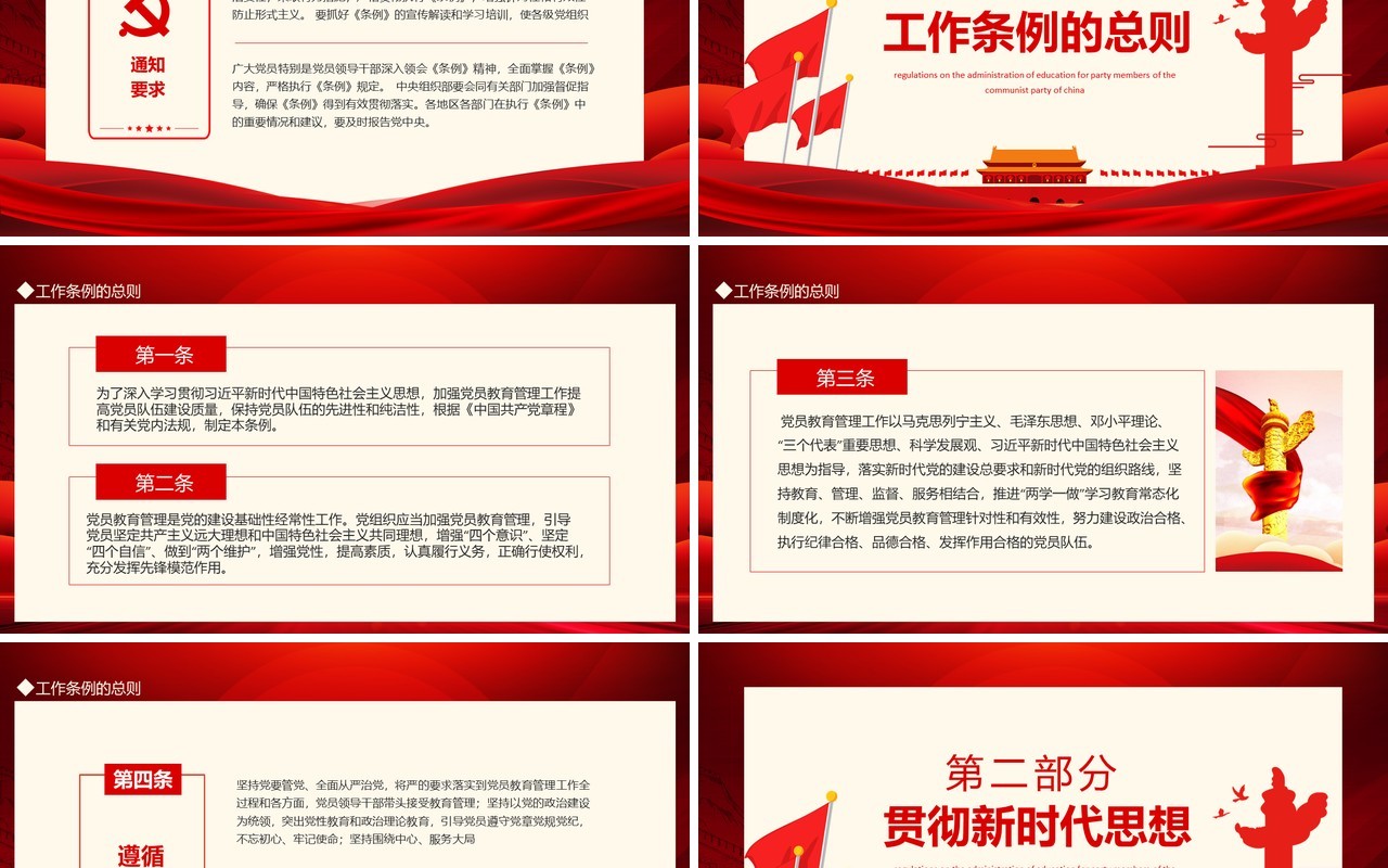 学习中共中央印发中国共产党党员教育管理工作条例动态PPT模板