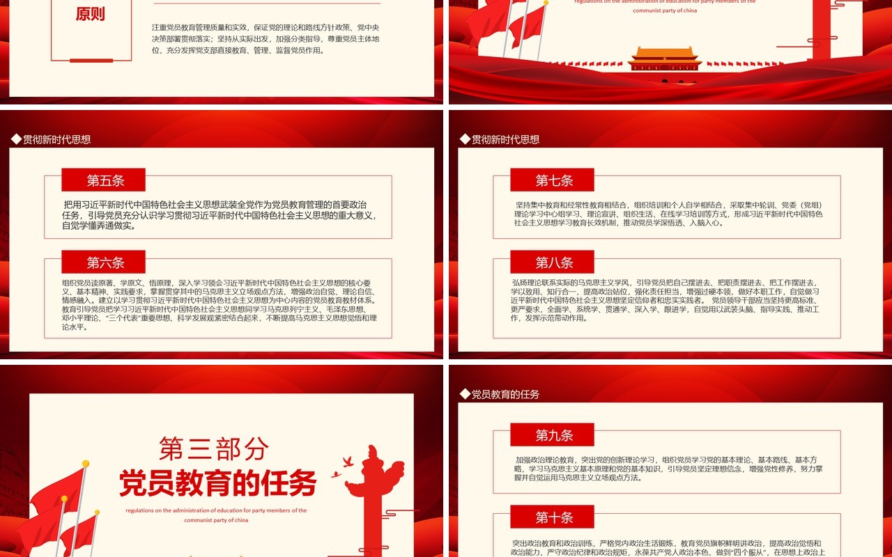 学习中共中央印发中国共产党党员教育管理工作条例动态PPT模板