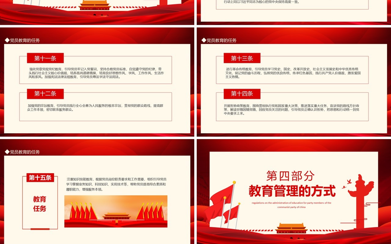 学习中共中央印发中国共产党党员教育管理工作条例动态PPT模板