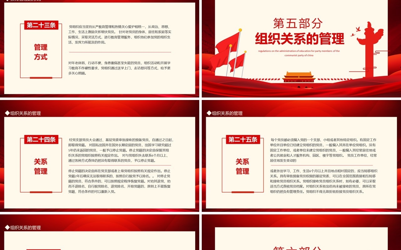 学习中共中央印发中国共产党党员教育管理工作条例动态PPT模板