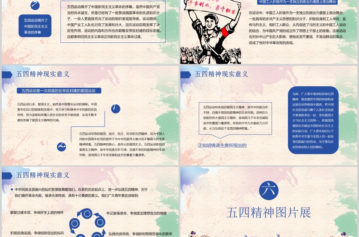 弘扬五四精神青年节ppt模板