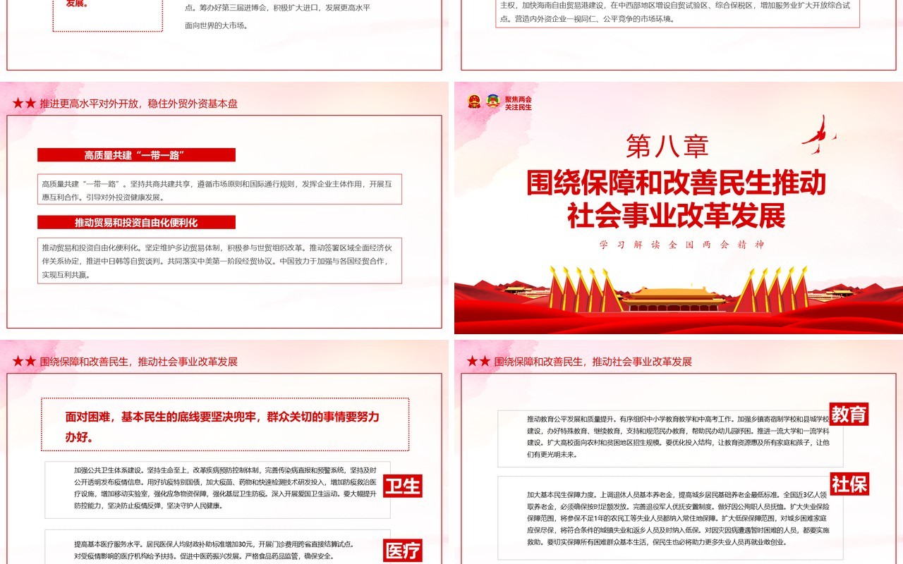 2020学习解读全国两会精神学习政府工作报告讲稿PPT模板