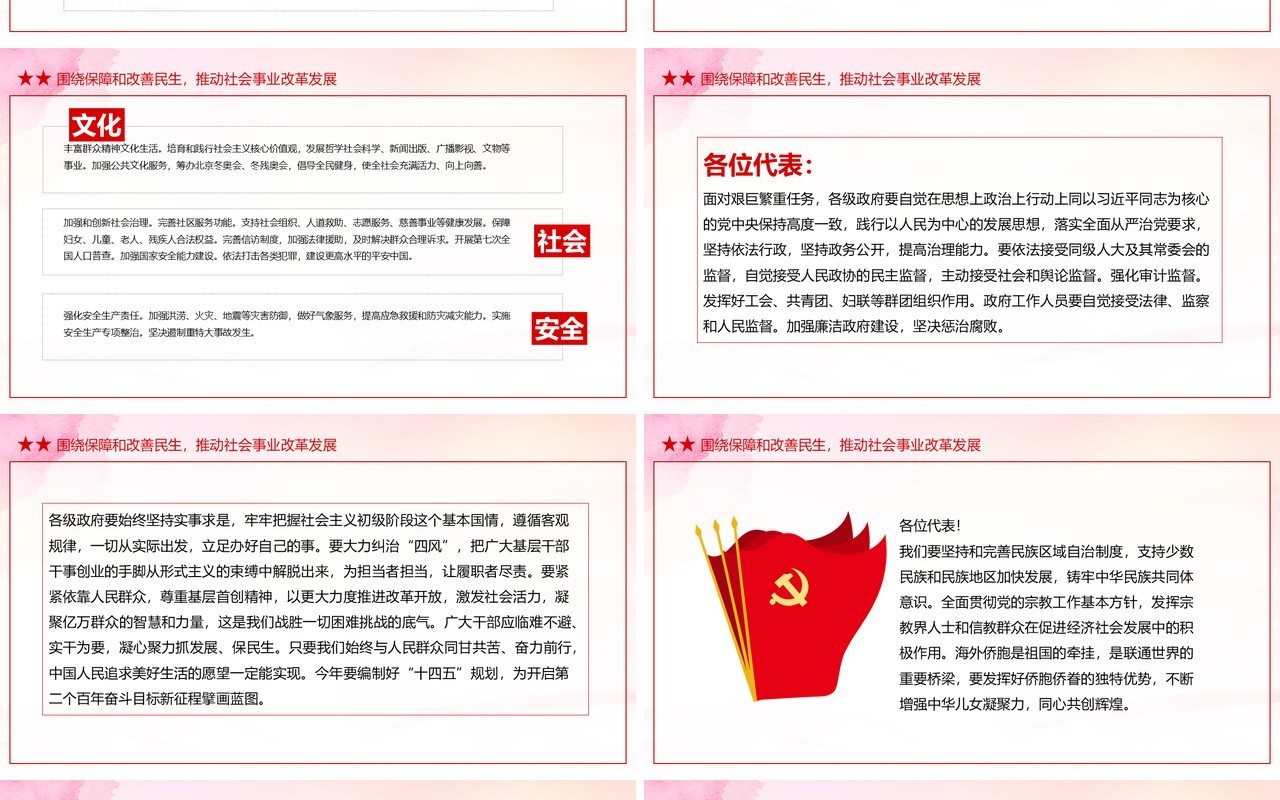 2020学习解读全国两会精神学习政府工作报告讲稿PPT模板
