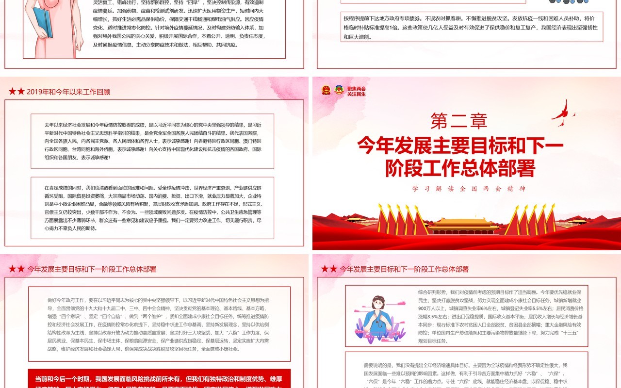 2020学习解读全国两会精神学习政府工作报告讲稿PPT模板