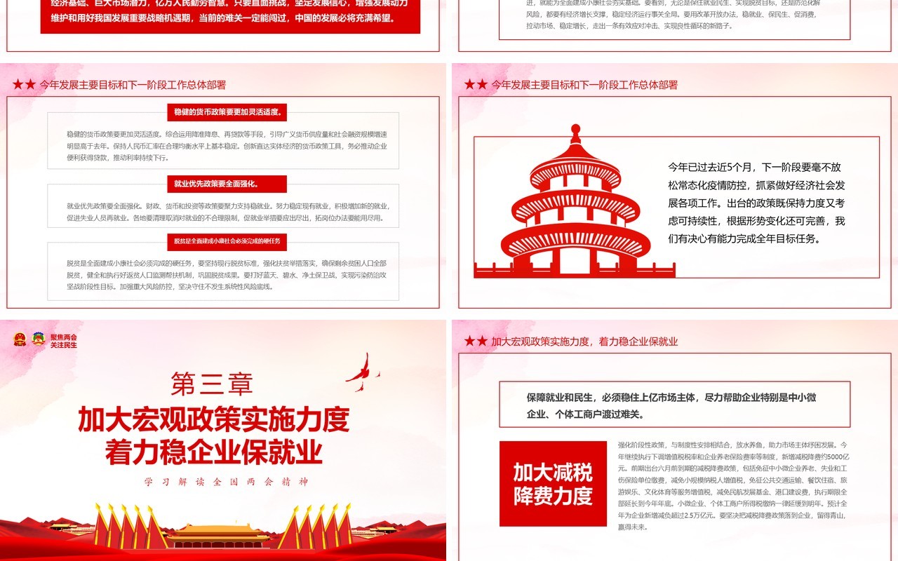 2020学习解读全国两会精神学习政府工作报告讲稿PPT模板