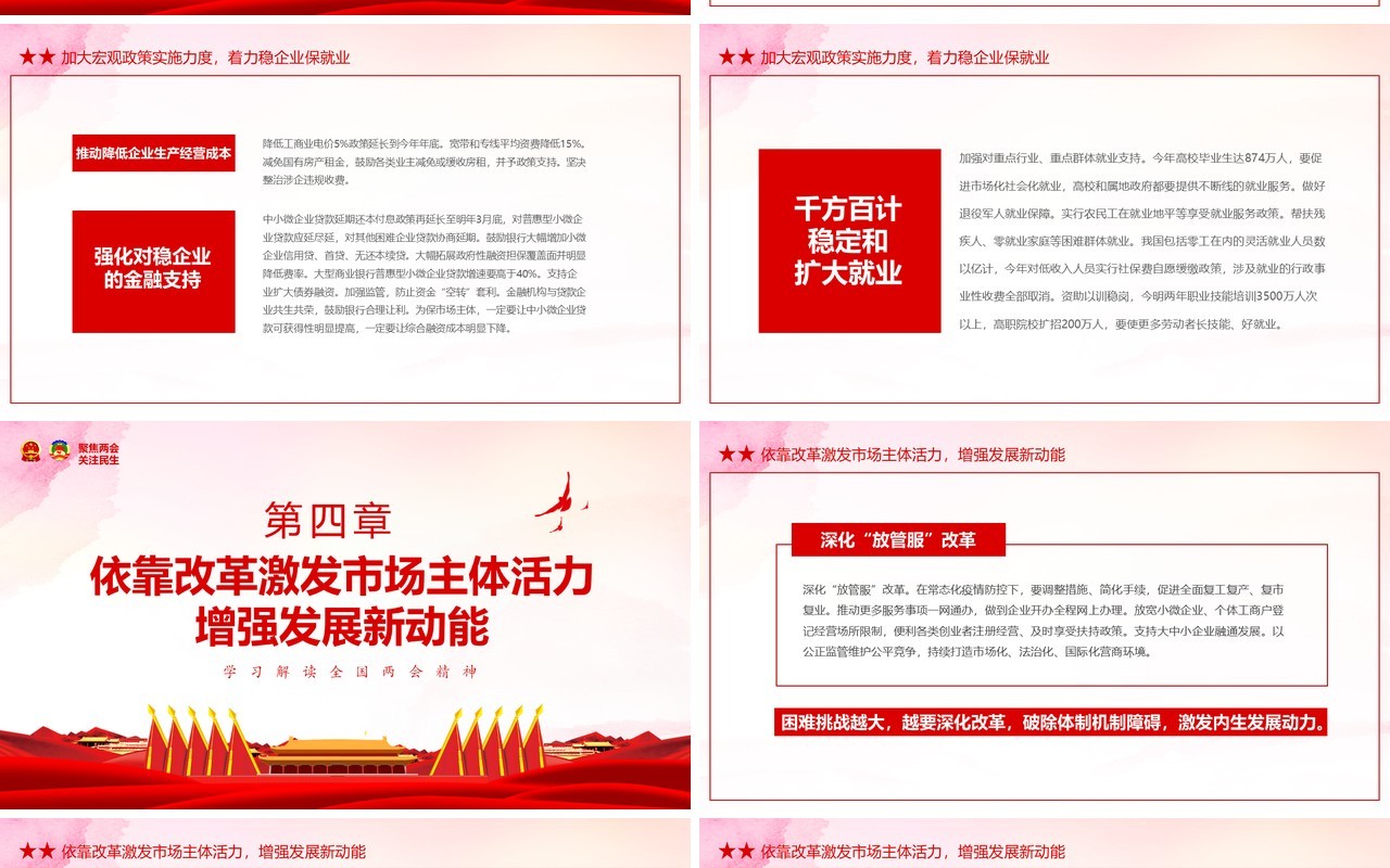 2020学习解读全国两会精神学习政府工作报告讲稿PPT模板