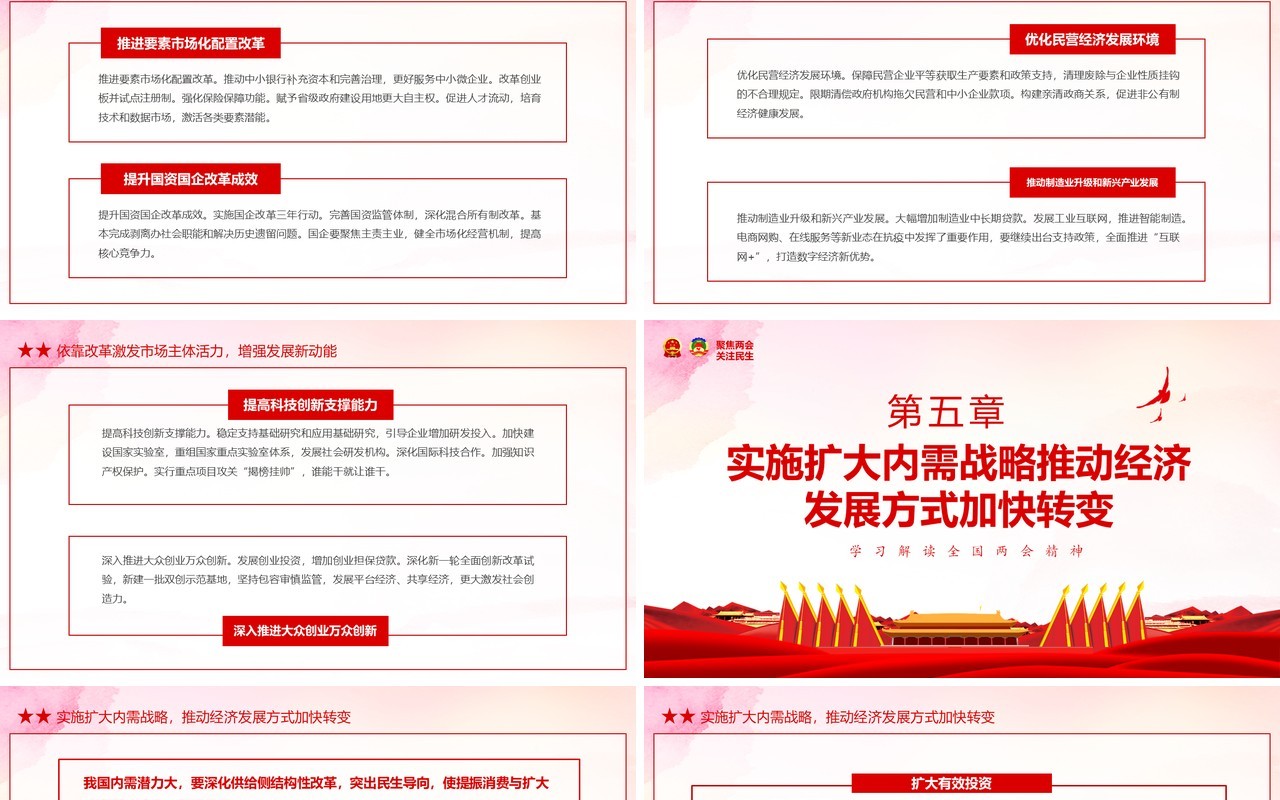 2020学习解读全国两会精神学习政府工作报告讲稿PPT模板