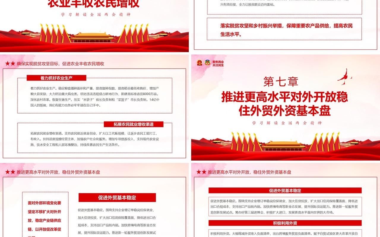 2020学习解读全国两会精神学习政府工作报告讲稿PPT模板