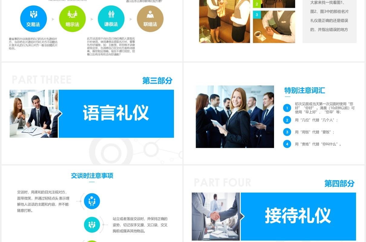 企业商务礼仪知识培训现代礼仪课程ppt模板