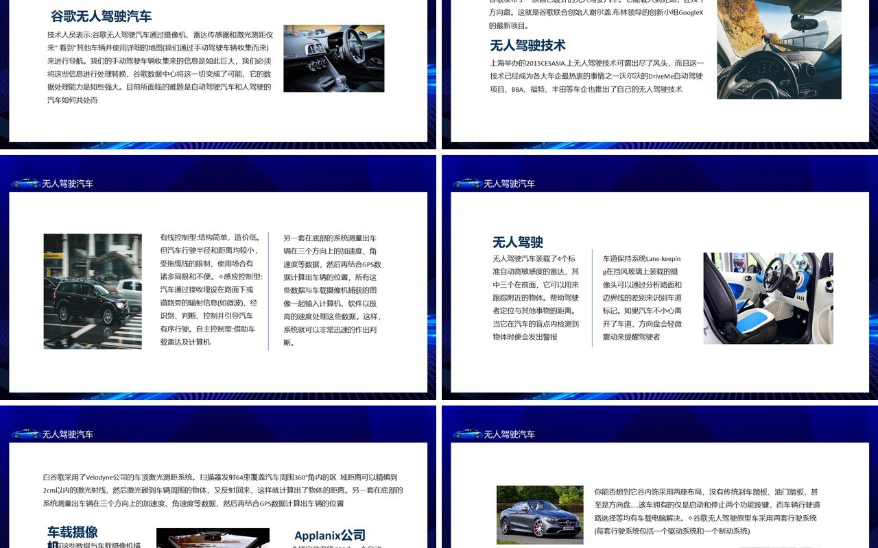 无人驾驶汽车科技水平的发展迎来无人驾驶时代动态PPT模板