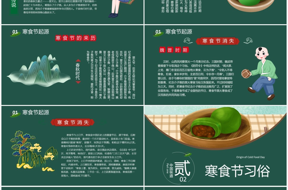中国传统节日寒食节知识介绍PPT模板