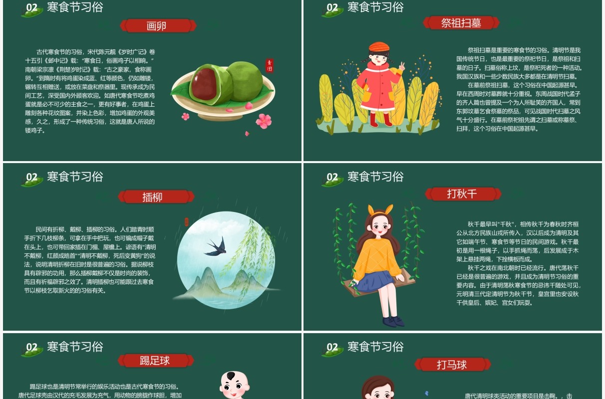 中国传统节日寒食节知识介绍PPT模板