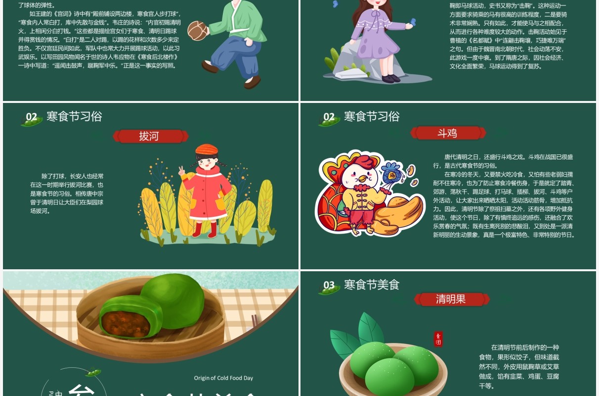 中国传统节日寒食节知识介绍PPT模板
