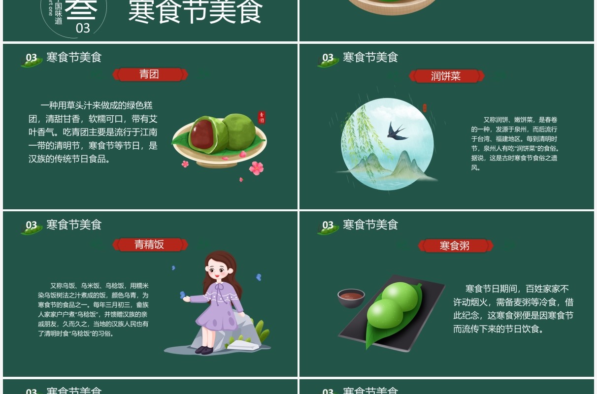 中国传统节日寒食节知识介绍PPT模板