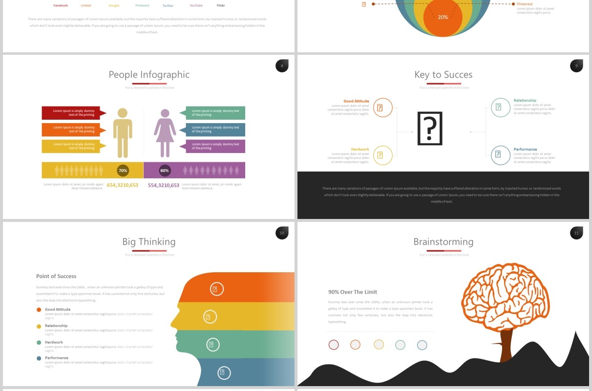 创意项目产品宣传介绍信息可视化PPT图片排版设计模板Nine - Powerpoint Template