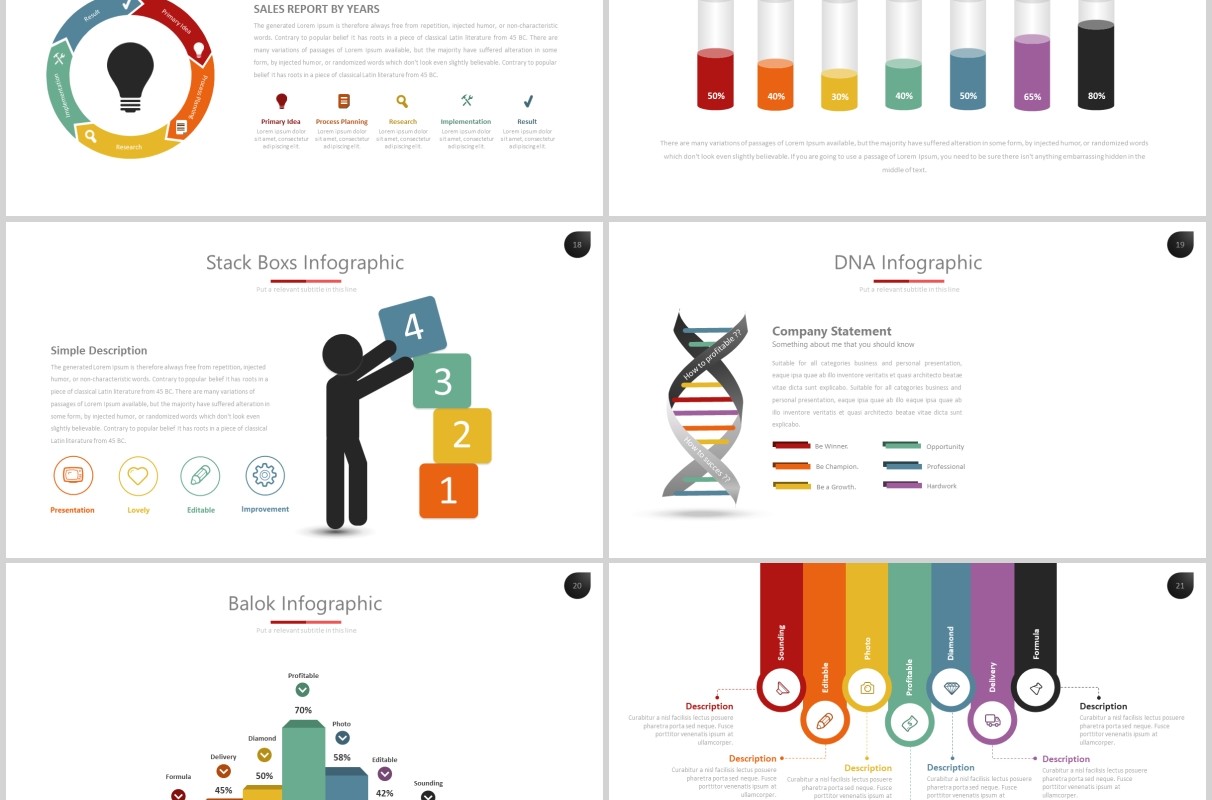 创意项目产品宣传介绍信息可视化PPT图片排版设计模板Nine - Powerpoint Template