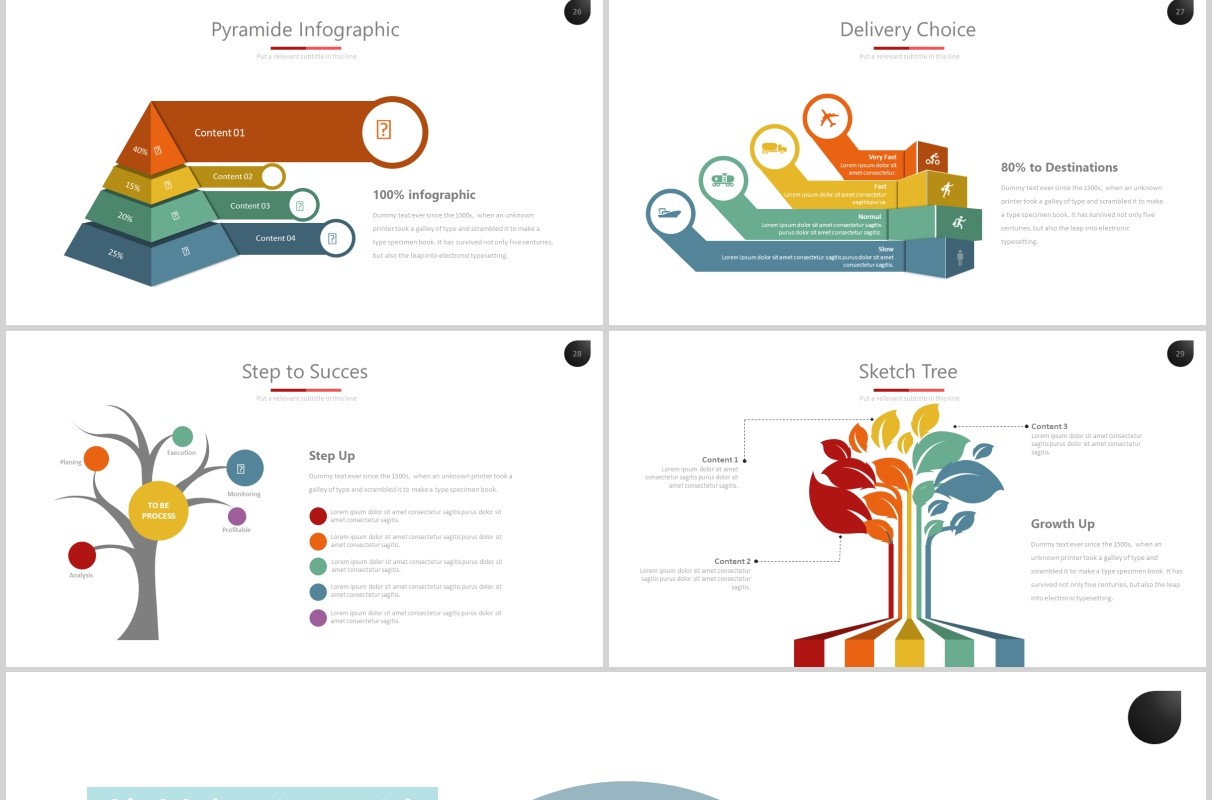 创意项目产品宣传介绍信息可视化PPT图片排版设计模板Nine - Powerpoint Template