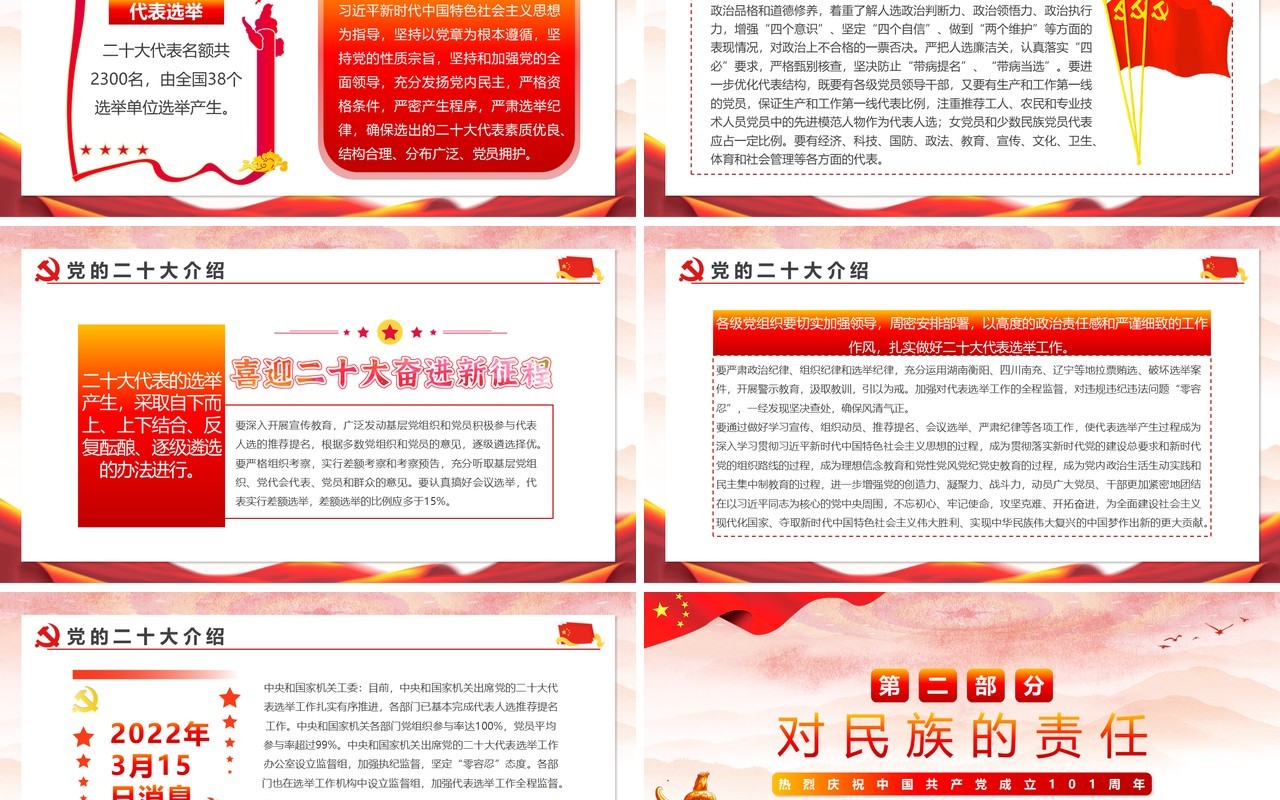 红色党政风中国共产党的历史责任PPT模板
