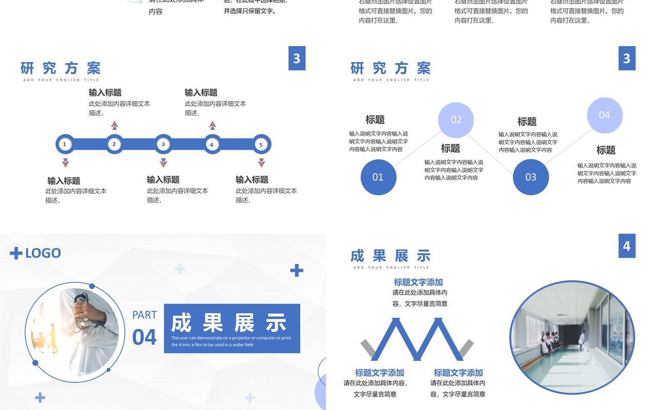 蓝色简约风医学外科研究报告PPT模板