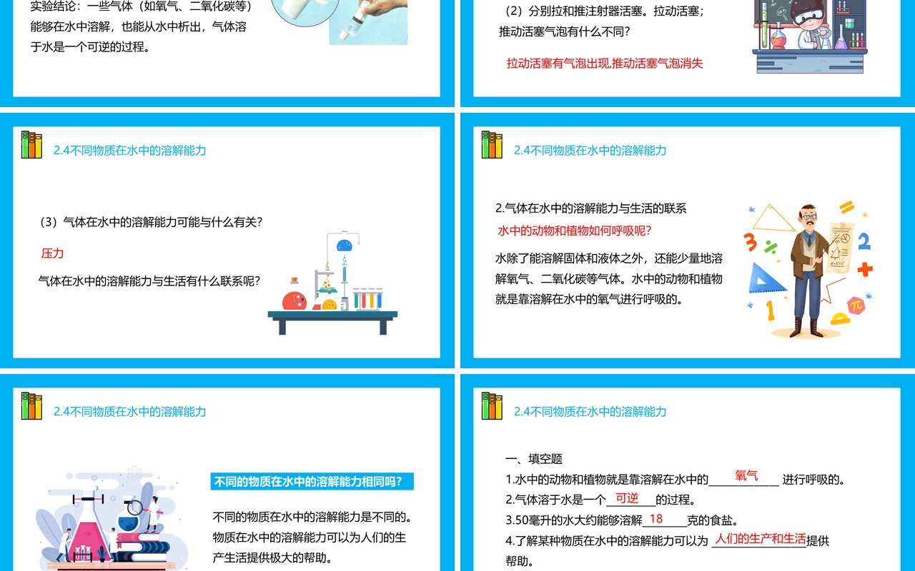 教科版四年级科学上册第二单元溶解2.4不同物质在水中的溶解能力