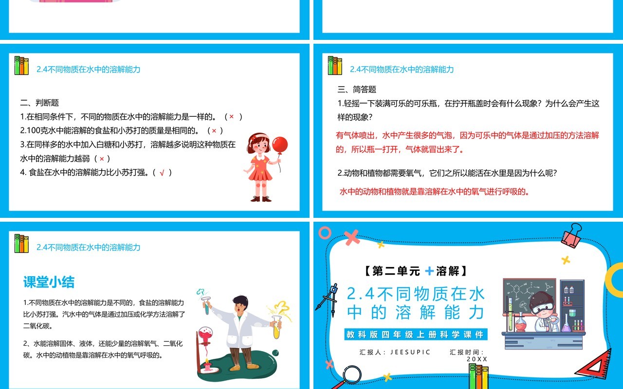 教科版四年级科学上册第二单元溶解2.4不同物质在水中的溶解能力