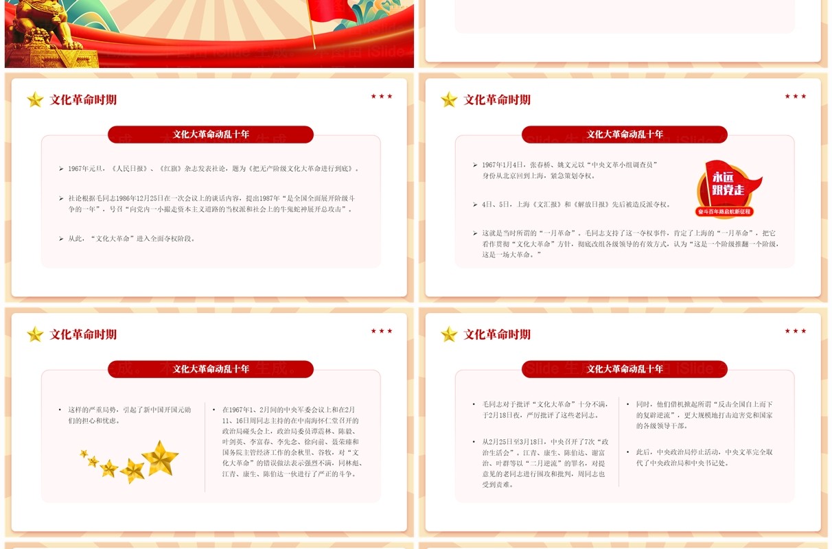 红色党政风中国共产党光辉历程PPT模板
