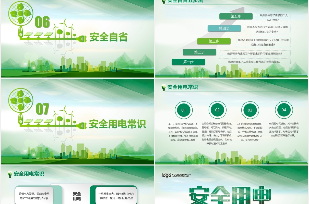 绿色企业安全用电管理培训PPT模板