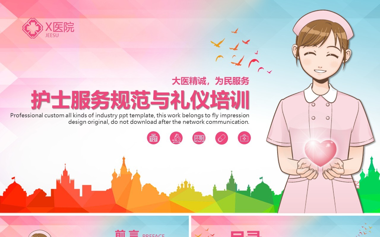 医疗医院护士护理礼仪培训课件PPT模版