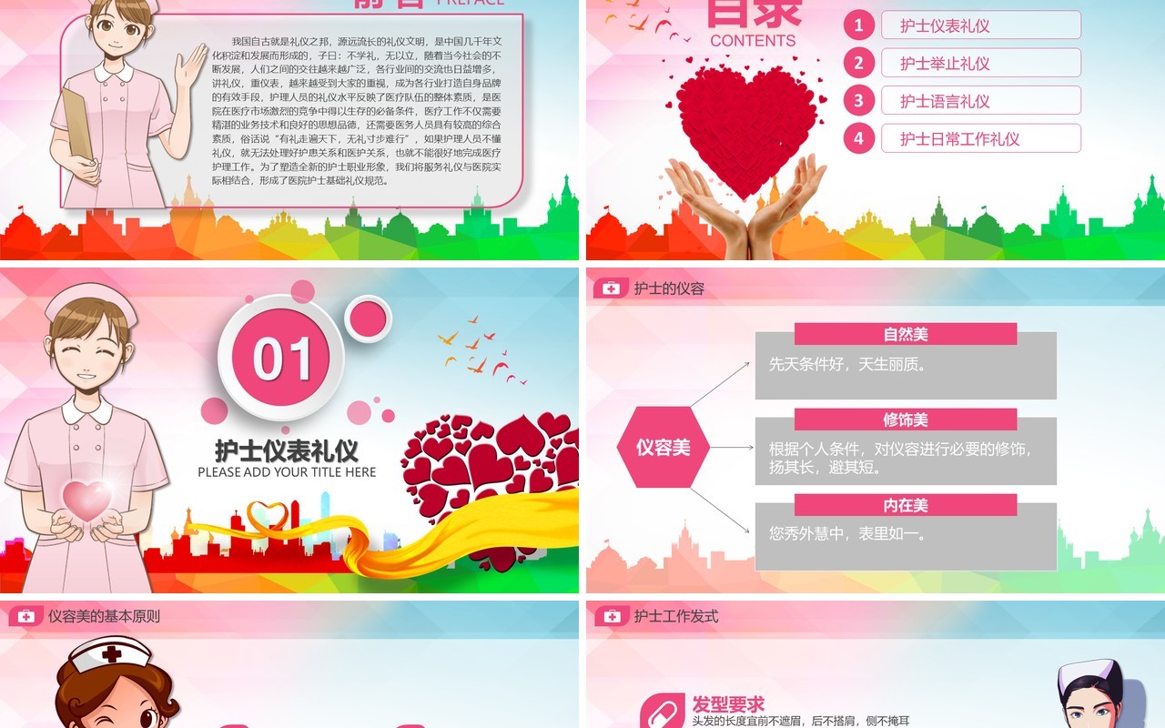 医疗医院护士护理礼仪培训课件PPT模版