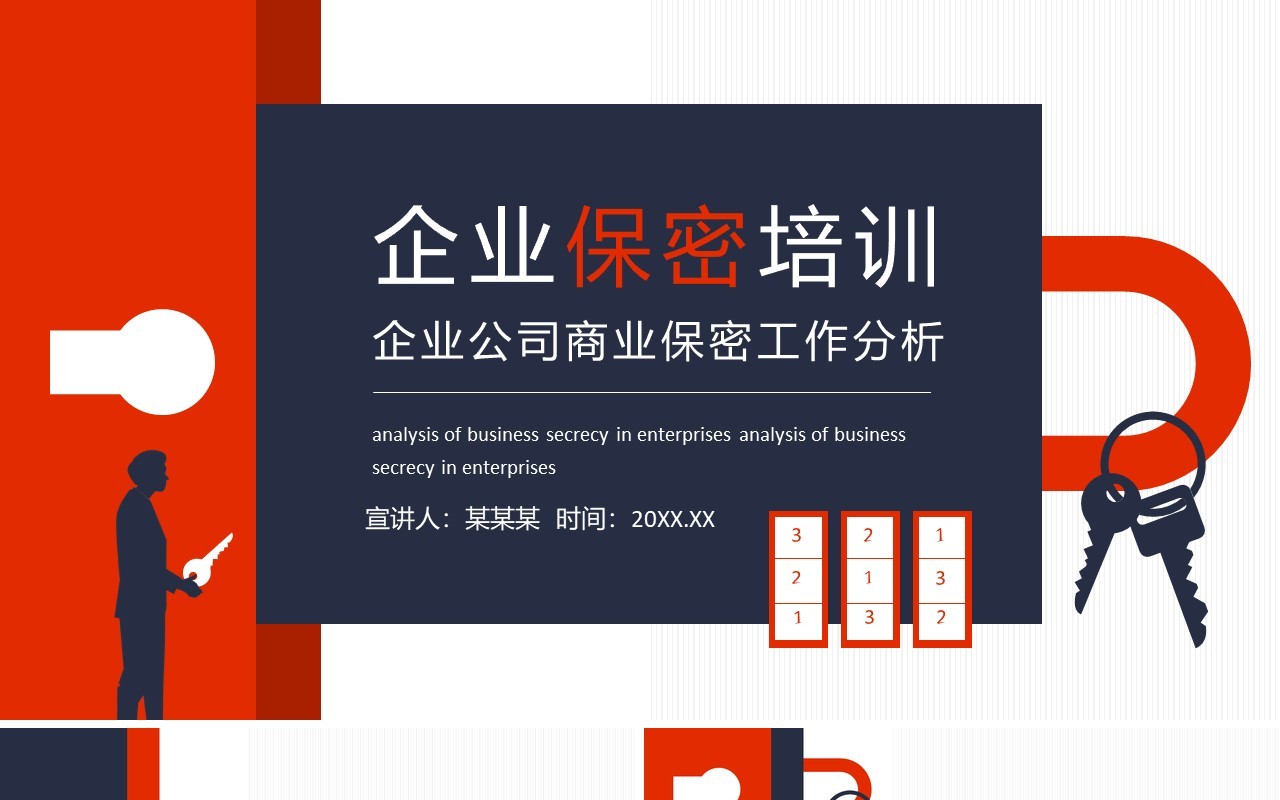 企业公司商业保密工作分析保密培训动态PPT模板