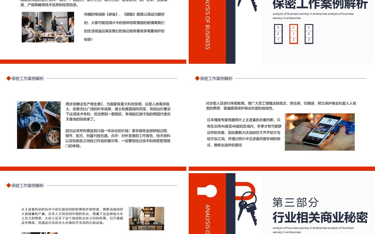 企业公司商业保密工作分析保密培训动态PPT模板
