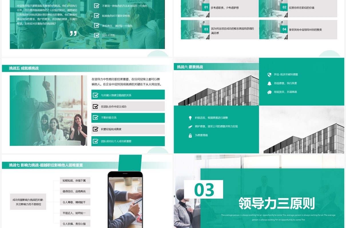 商务风企业360度领导力培训课件PPT模板
