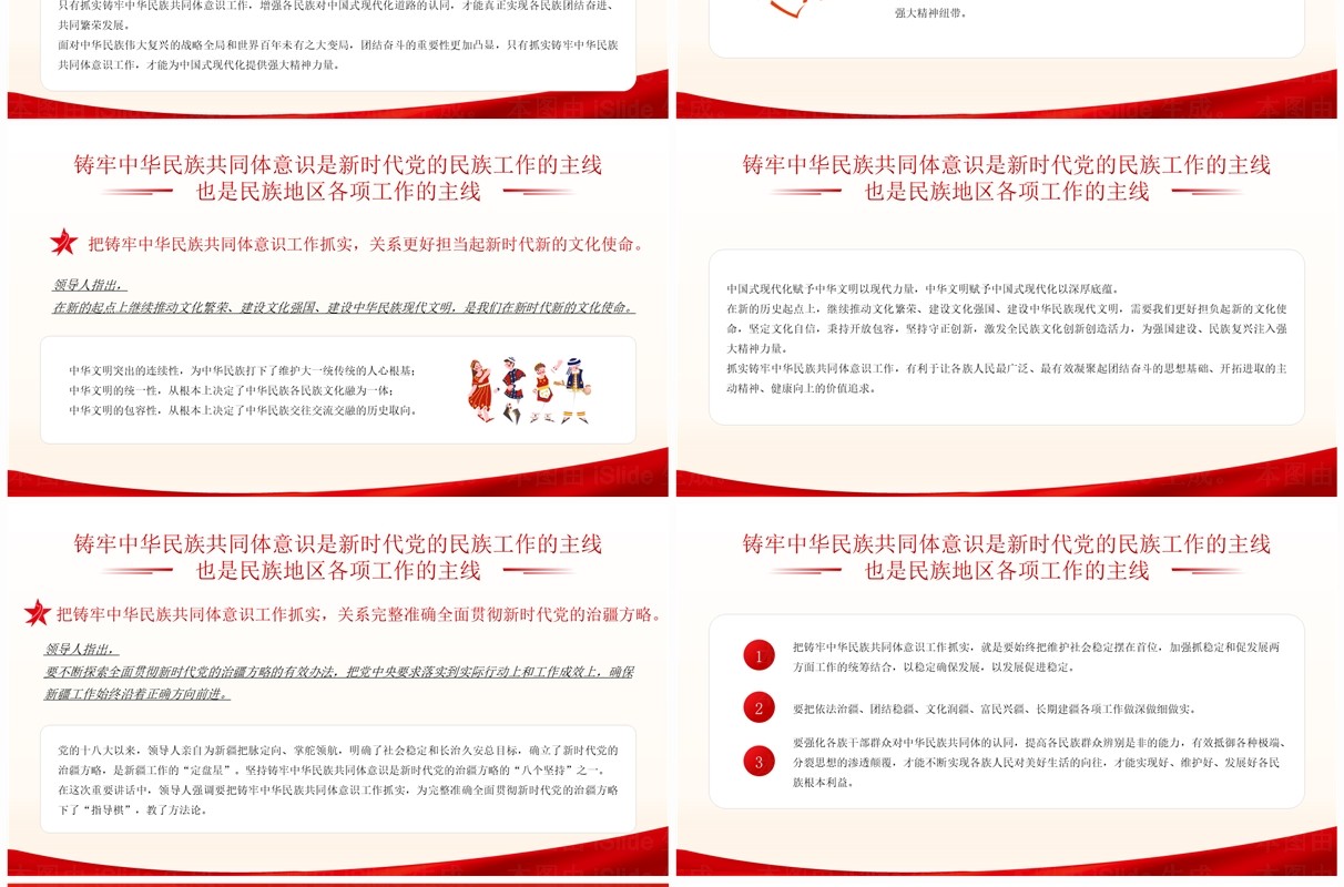红色铸牢中华民族共同体意识PPT模板