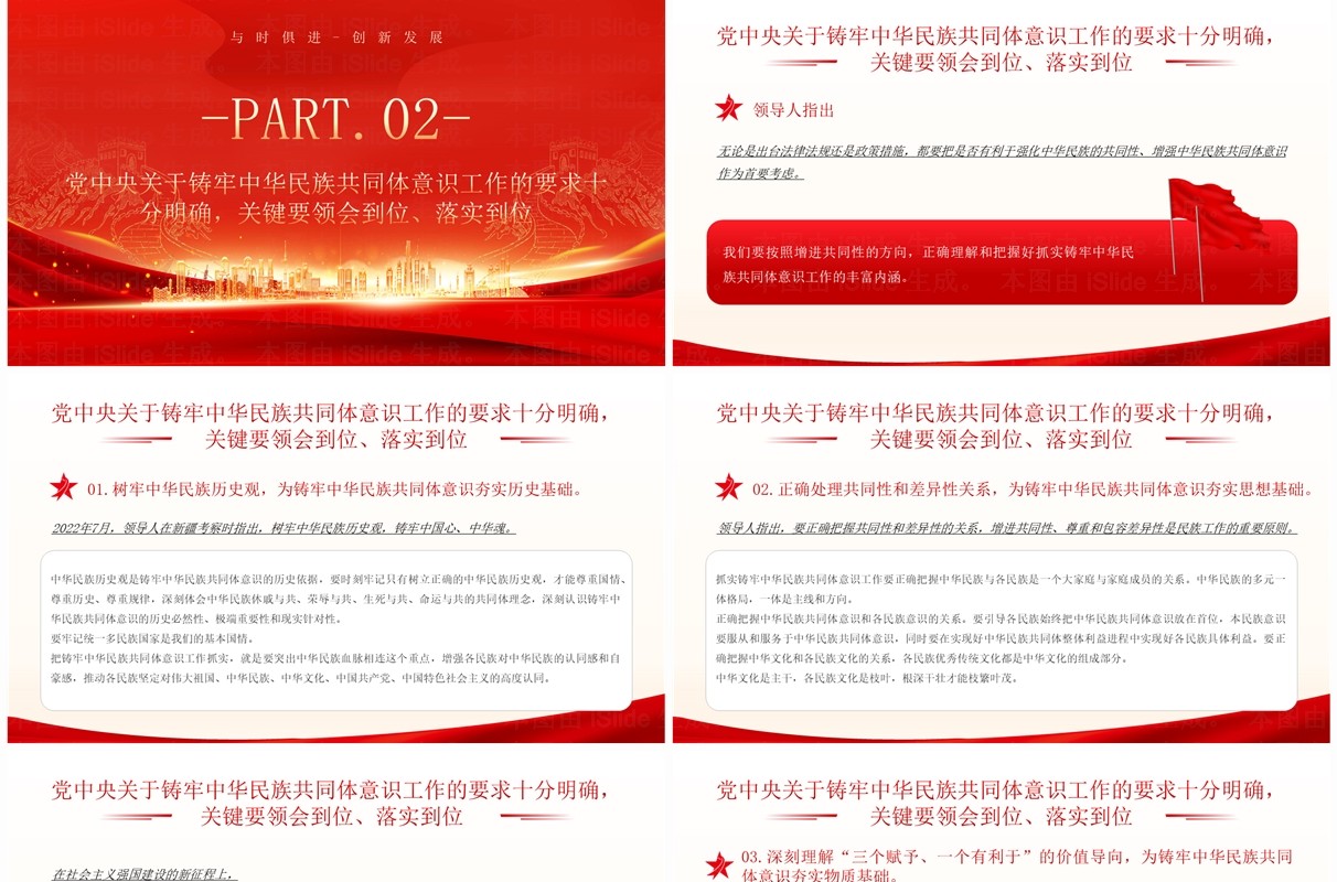 红色铸牢中华民族共同体意识PPT模板